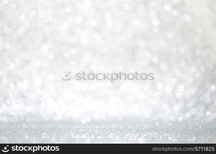 Glittery shiny lights silver abstract Christmas background