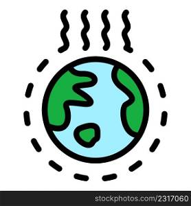 Global climate change icon. Outline global climate change vector icon color flat isolated. Global climate change icon color outline vector