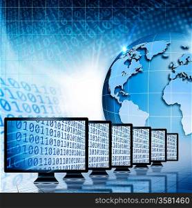 Global communications and internet. Abstract technology backgrounds