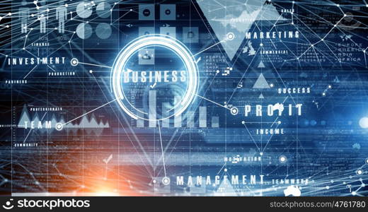 Global connection and interaction. Social connection media background with nets and icons 3D rendering