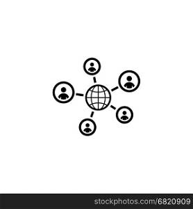 Global Contacts Icon. Flat Design.. Global Contacts Icon. Flat Design. Isolated Illustration.