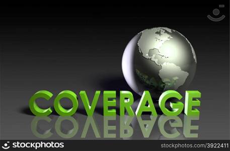 Global Coverage Service System Worldwide in 3d. Global Coverage
