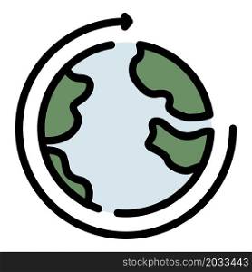 Global education icon. Outline global education vector icon color flat isolated. Global education icon color outline vector