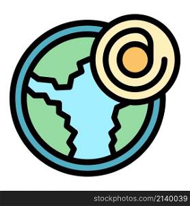 Global email icon. Outline global email vector icon color flat isolated. Global email icon color outline vector