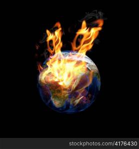 global fire problem concept. Data source: Nasa web site.