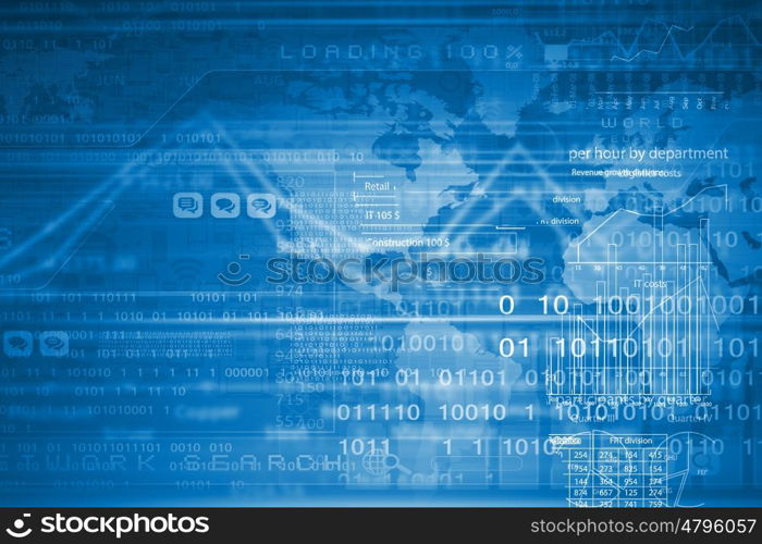 Global interaction. Conceptual image with global financial charts and graphs