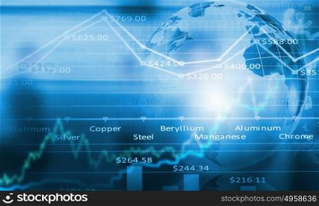 Global interaction. Conceptual image with global financial charts and graphs