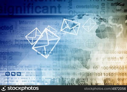 Global interaction. Conceptual image with global financial charts and graphs