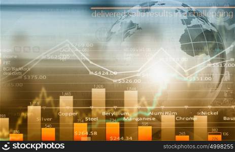 Global interaction. Conceptual image with global financial charts and graphs