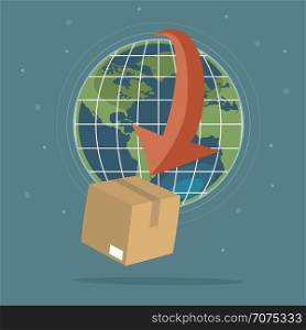 Global logistics concept, deliver through the word