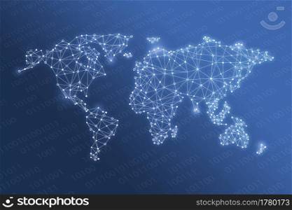 Global network on world map for technology and future concept