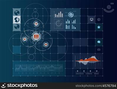 Global networking concept. Conceptual business virtual background with charts and graphs