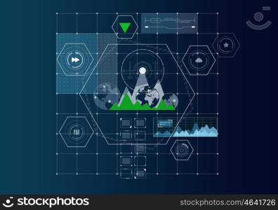 Global networking concept. Conceptual business virtual background with charts and graphs