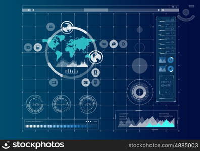 Global networking concept. Conceptual business virtual background with charts and graphs