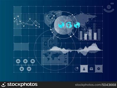 Global networking concept. Conceptual business virtual background with charts and graphs