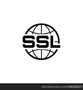 Global SSL Security Icon. Flat Design.. Global SSL Security Icon. Flat Design Isolated Illustration.