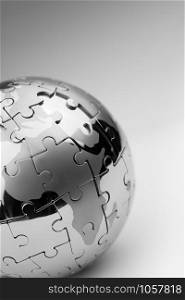 Global strategy & solution business concept, jigsaw puzzle
