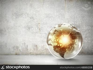 Global technologies. Earth planet on digital background. elements of this image are furnished by NASA