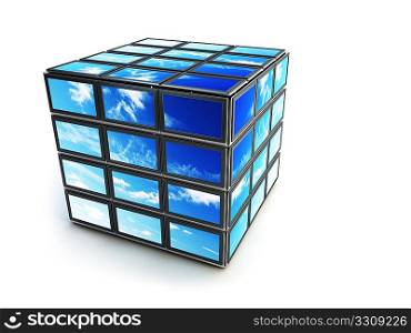 global television concept 3d rendering