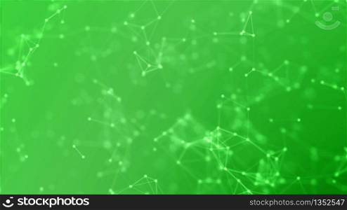 Global world network and communication technology for internet business on a green background. Blockchain network connection structure, data digital background.. Blockchain network technology futuristic abstract green background.