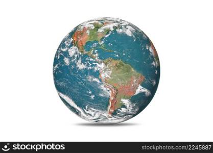 Globe, Earth isolated on white background. Elements of this image furnished by NASA