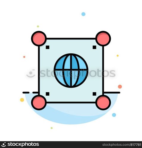 Globe, Global, World, Science Abstract Flat Color Icon Template