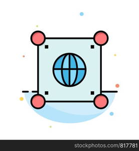 Globe, Global, World, Science Abstract Flat Color Icon Template