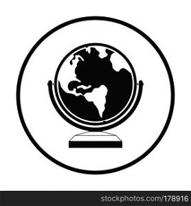 Globe icon. Thin circle design. Vector illustration.