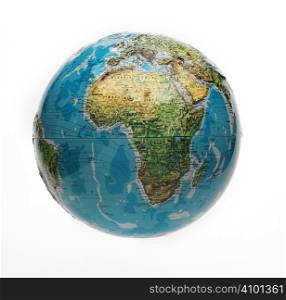 globe isolated on white background with africa