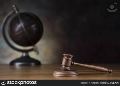 Globe, Law and justice concept