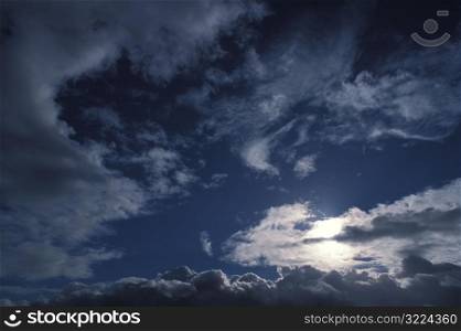 Globe Of Light In A Dark Cloudy Sky