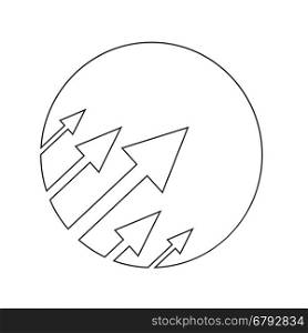globe orbit arrow icon illustration design