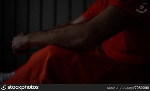 Gloomy scene of an inmate in prison