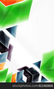 Glossy arrow wallpaper. Color geometric shapes - glass realistic style. web brochure, internet flyer with copyspace