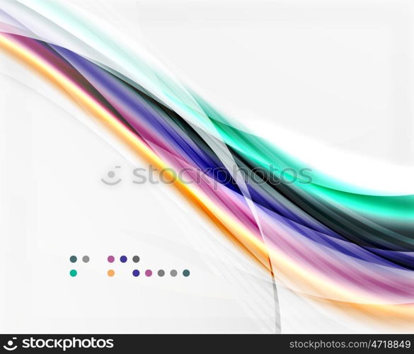 Glossy blurred shiny wave lines, colorful stripes. Glossy blurred shiny wave lines, colorful stripes. Modern business presentation or message background