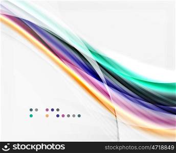 Glossy blurred shiny wave lines, colorful stripes. Glossy blurred shiny wave lines, colorful stripes. Modern business presentation or message background