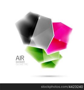 Glossy elements. Geometric abstract shapes on white. Abstract background. Glossy elements. Geometric abstract shapes on white. Abstract background. blank illustration