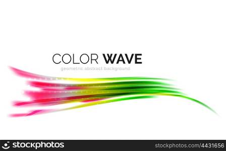 Glossy wave isolated on white background. modern futuristic curve lines, coporate identity design