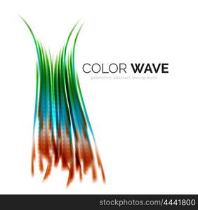 Glossy wave isolated on white background. modern futuristic curve lines, coporate identity design