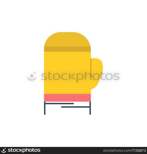 Glove, Microwave, Warm, Cold Flat Color Icon. Vector icon banner Template