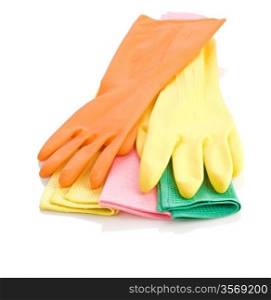 gloves and rags