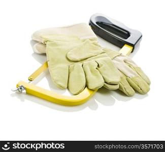 gloves on hacksaw