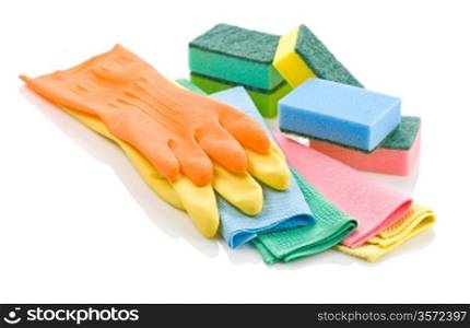 gloves rags and sponges