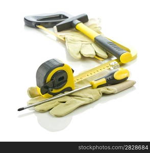 gloves with stack of tools