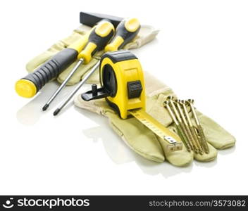 gloves with tools for building