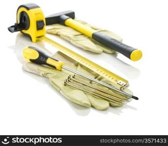 gloves with working tools