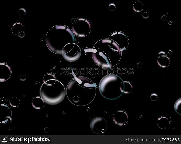 Glow Bubbles Indicating Light Burst And Glowing