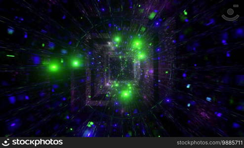 Glowing 4k uhd 60fps space particles sci-fi tunnel 3d illustration background wallpaper. Glowing space particles sci-fi tunnel 3d illustration background wallpaper