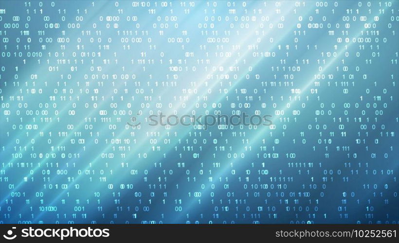 Glowing blue technology binary code abstract background