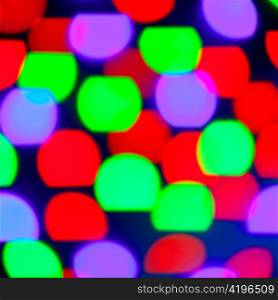 glowing bokeh colorful lights in black background